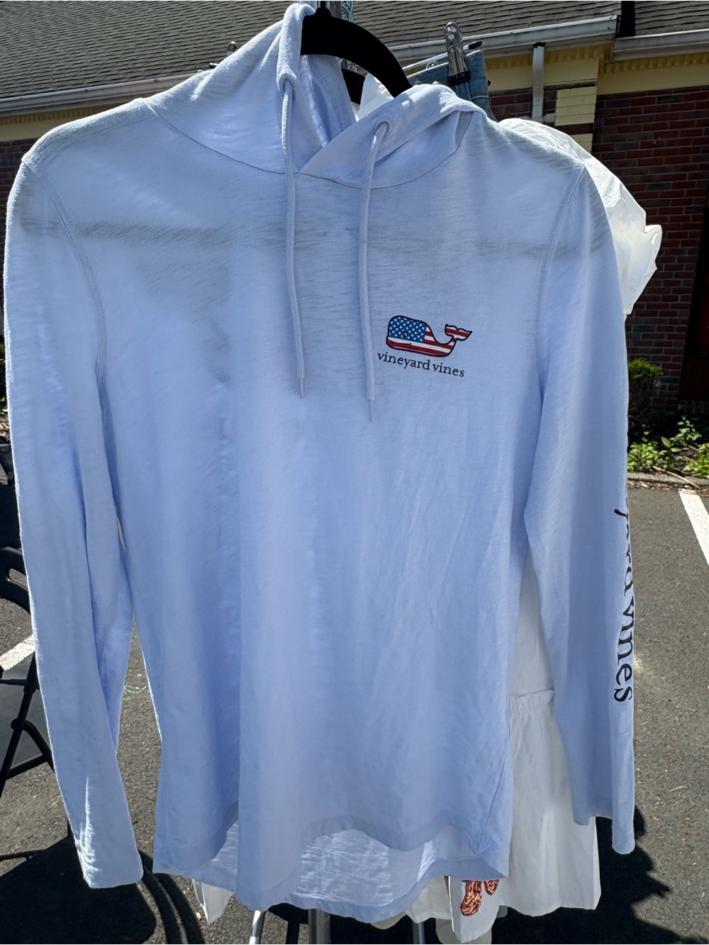 Vineyard Vines Light Blue Whale Logo Hoodie - NWOT - small